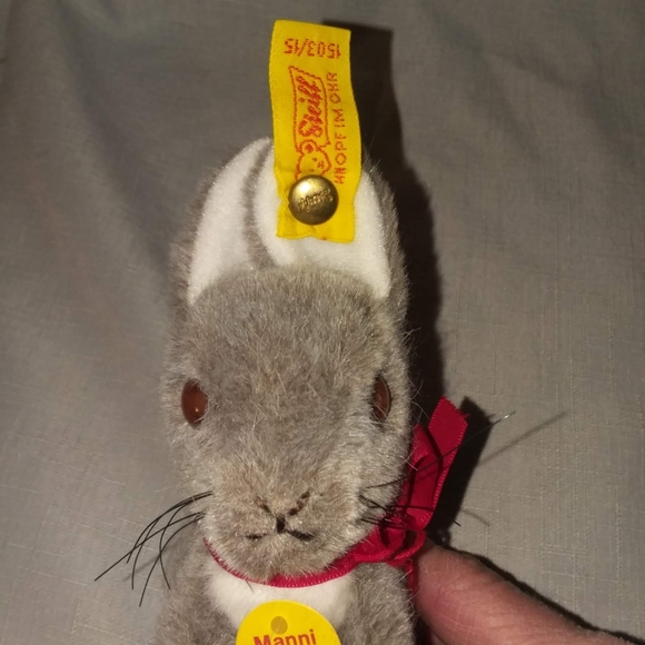 Vintage Steiff Manni Hase Bunny Rabbit 1503 15 Grey 1984-1987 IDS West Germany - Picture 8 of 15